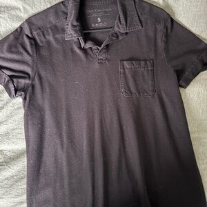 Calvin Klein Mens Polo Shirt Black Short Sleeve Pocket Cotton - Size Small